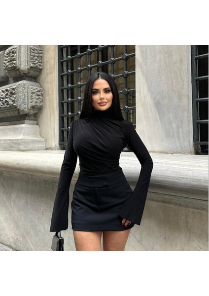 Kadın Ispanyol Kol Büzgülü Bluz