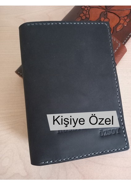 Hakiki Deri Pasaport Kılıfı Kişiye Özel Gerçek Deri Siyah Renk Isimli MP41 modelleri