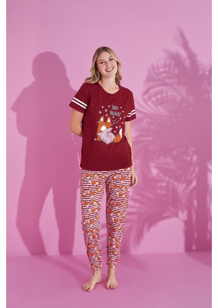 Anne Kız Kombin Desenli Viskon Kısa Kollu Pijama Takımı (Anne Kız Ayrı Satılır) fırsatları