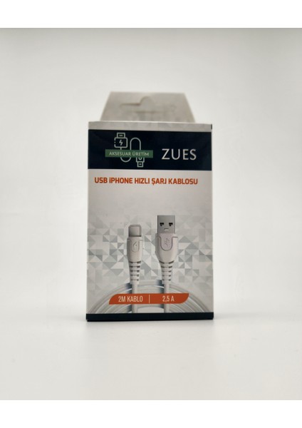 USB IPHONE SARJ KABLOSU 2M(2,5A)