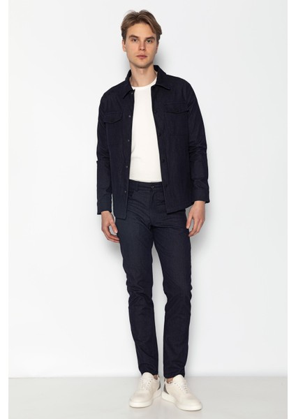 Erkek Regular Fit Rahat Normal Bel Denım Görünümlü Likralı Pantolon