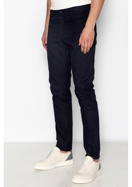 Erkek Regular Fit Rahat Normal Bel Denım Görünümlü Likralı Pantolon