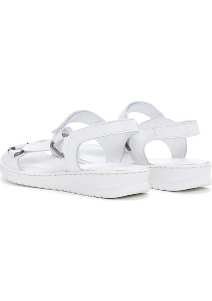 Kadın Beyaz Deri Comfort Sandalet 25SFD340518 indirimleri