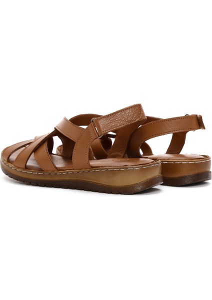 Kadın Taba Deri Comfort Sandalet 25SFD340418