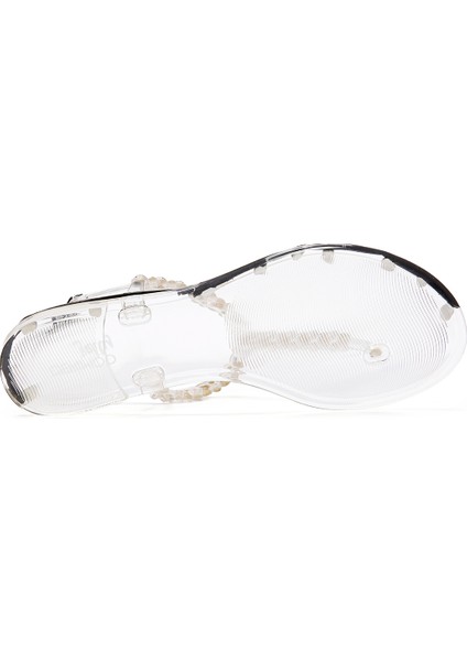Kadın Şeffaf Parmak Arası Taşlı Jelly Sandalet 25SFE4906PV