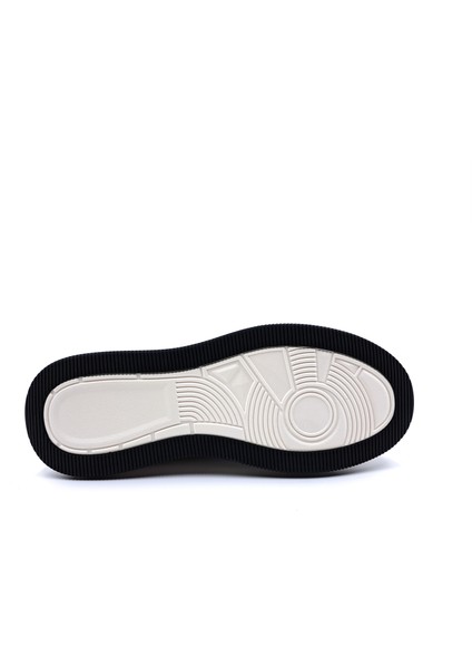 M21102 Deri Yüksek Taban Erkek Siyah Şık Spor Sneaker Ayakkabı