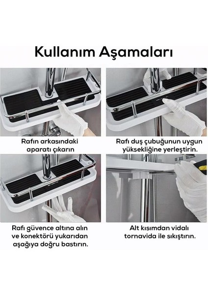 Yüksekliği Ayarlanabilir Duş Rafı