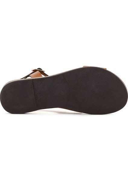 Kadın Taba Deri Bodrum Sandalet 25SFD332218
