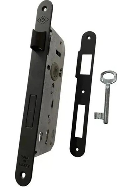 Prizma Siyah Rozetli Kapı Kolu Oda/sessiz 40 mm Oda Kapı Kilidi
