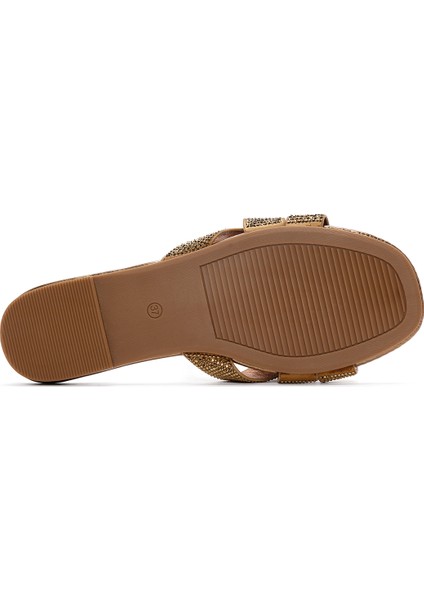 Kadın Bronz Taşlı Terlik 25SFE490814