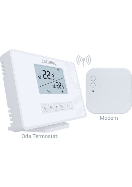 Mitra HT270S Rf Mod Seçenekli Kablosuz Oda Termostatı