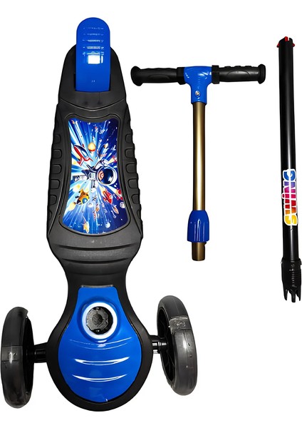 Swing Işıklı 3 Tekerlekli Scooter Mavi