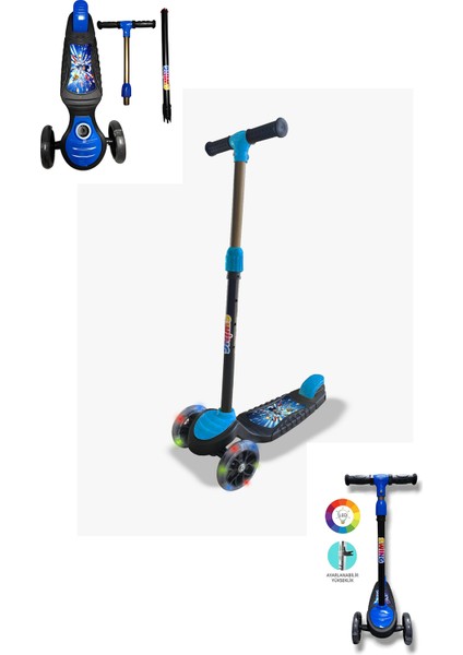 Swing Işıklı 3 Tekerlekli Scooter Mavi