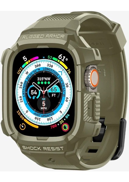 Apple Watch 49mm Ultra Seri 3/2/1 ile Uyumlu Kılıf & Kordon Kayış Rugged Armor Pro Vintage Khaki - ACS05915 fiyatları