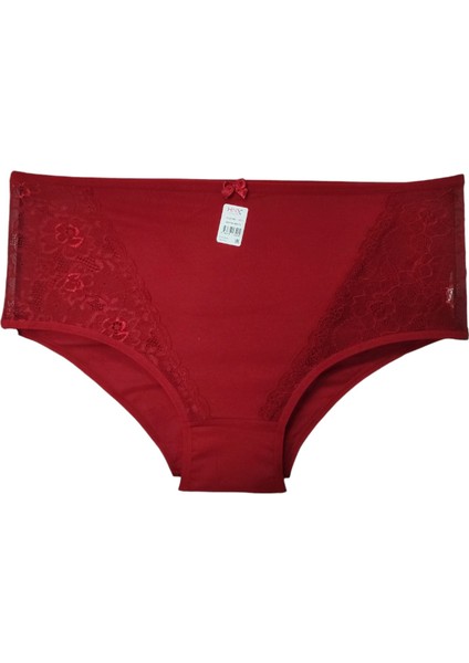 Hnx 4'lü Pamuklu Ön ve Arka Dantelli Yüksek Bel Büyük Beden Kadın Külot