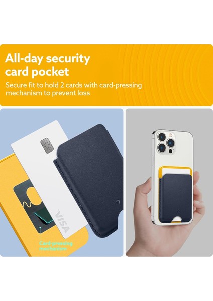 Caseology iPhone Için Magsafe Özellikli Kartlı Manyetik Cüzdan Nano Pop V2 Blueberry Navy - AFA06390