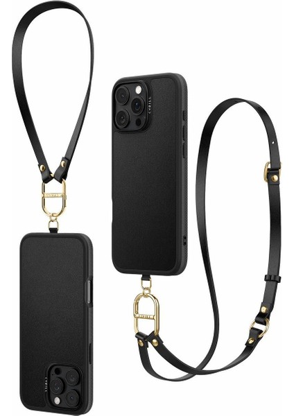 Ciel by CYRILL Apple iPhone 16 Pro Max ile Uyumlu Askılı MagSafe Kılıf Kajuk Mag Hava Kanalı Teknolojisi™ Askeri Sınıf Koruma Classic Charm Black Vegan Deri Kapak - ACS08400 fiyatları