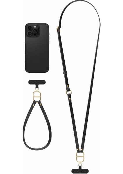 Ciel by CYRILL Apple iPhone 16 Pro Max ile Uyumlu Askılı MagSafe Kılıf Kajuk Mag Hava Kanalı Teknolojisi™ Askeri Sınıf Koruma Classic Charm Black Vegan Deri Kapak - ACS08400 modelleri