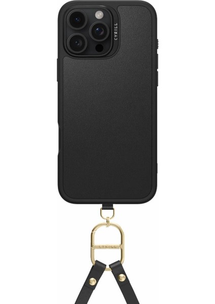 Ciel by CYRILL Apple iPhone 16 Pro Max ile Uyumlu Askılı MagSafe Kılıf Kajuk Mag Hava Kanalı Teknolojisi™ Askeri Sınıf Koruma Classic Charm Black Vegan Deri Kapak - ACS08400 indirimleri