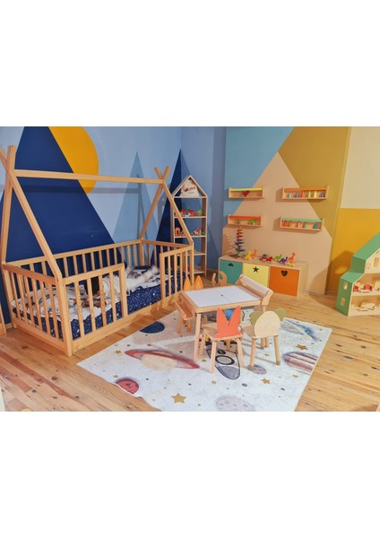 Doğal Ahşap Montessori Çocuk Karyola Çocuk Yatak 100X200 fiyatları