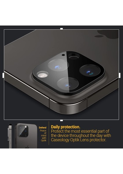 Caseology iPhone 13 Pro Max / 13 Pro Kamera Lens Camı Koruyucu Black (2 Adet) - AGL03371 indirimleri