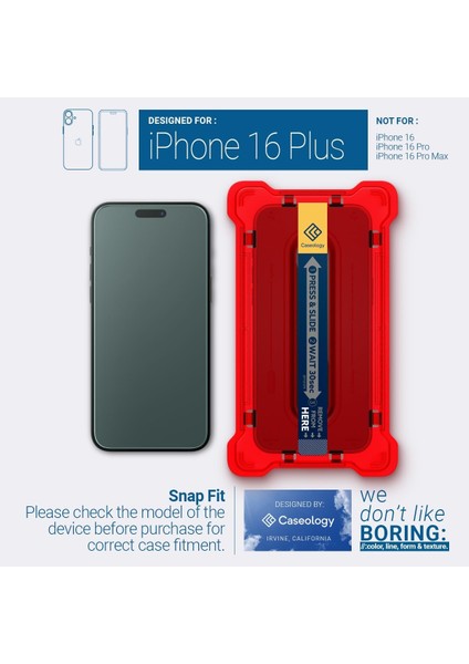 Caseology iPhone 16 Plus Cam Ekran Koruyucu Kolay Kurulum Snap Fit (2 Adet) - AGL07927