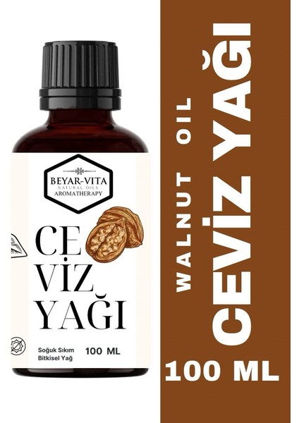 Beyar Vita Ceviz Yağı 100 ml - soğuk sıkım - %100 doğal ve saf - bitkisel yağ