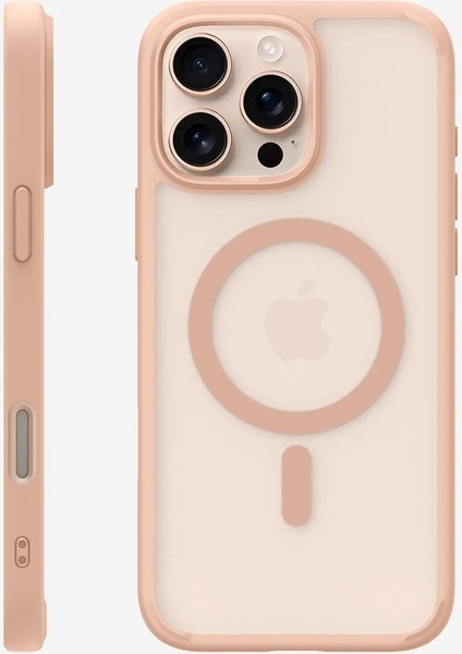 iPhone 16 Pro Max ile Uyumlu ince MagSafe Kılıf Ultra Hybrid T Force Kamera Butonu Sararma Karşıtı DuraClear™ Hava Kanalı Teknolojisi™ Askeri Sınıf Koruma MagFit Frost Rose Mat Kapak - ACS09069 fiyatları