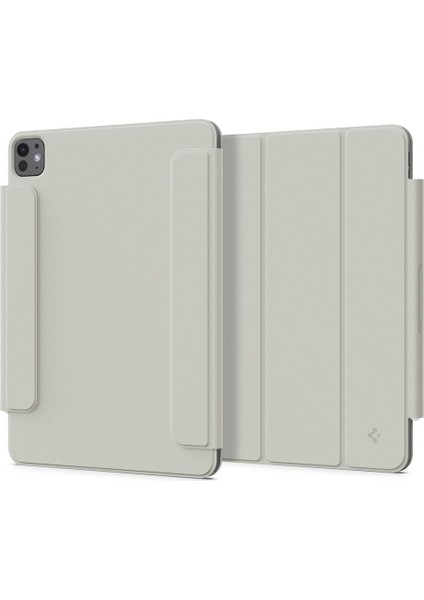iPad Pro 11" (2024) Kılıf Air Skin Folio Onetap Metal Ring Magfit Gray - ACS06513