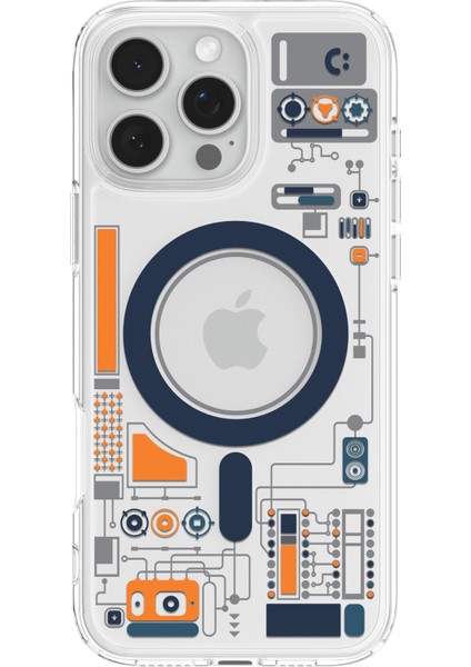 iPhone 16 Pro Max ince MagSafe Kılıf Ultra Hybrid Sararma Karşıtı DuraClear™ Hava Kanalı Teknolojisi™ Askeri Sınıf Koruma MagFit Analogue Şeffaf Kapak - ACS08726