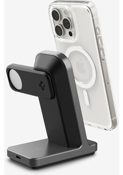 15W 3'ü 1 Arada Kablosuz Şarj Standı iPhone & Apple Watch & Airpods Qi2 Destekli Magsafe Özellikli Magfit Onetap Pro 3 3-In-1 Wireless Dock S318W - AMP06527