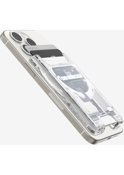 iPhone Için Magsafe Özellikli 3 Kartlı Manyetik Cüzdan Ultra Hybrid Zero One White - AFA07401