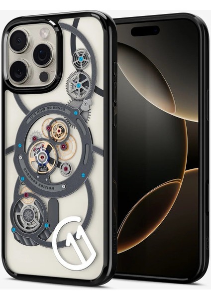 iPhone 16 Pro ile Uyumlu ince MagSafe Kılıf Ultra Hybrid T Force Kamera Butonu Sararma Karşıtı DuraClear™ Hava Kanalı Teknolojisi™ Askeri Sınıf Koruma c11 Chronos Tasarım Kapak - ACS09193 modelleri