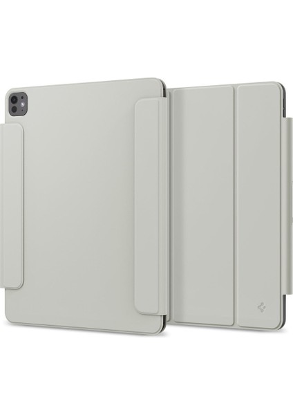 iPad Pro 13" (2024) Kılıf Air Skin Folio Onetap Metal Ring Magfit Gray - ACS06511