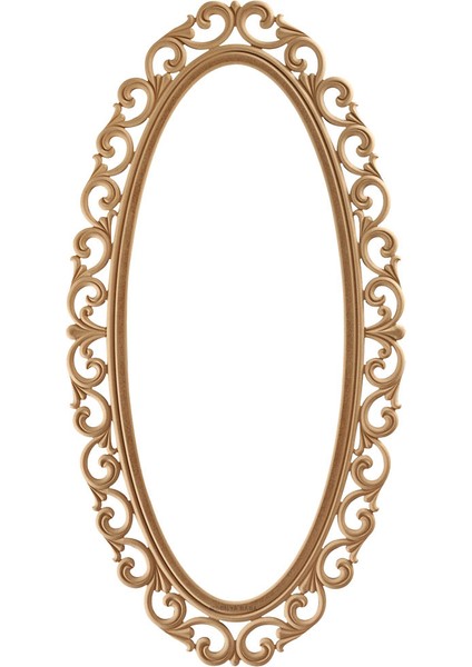 Hanak 180’LIK Oval Ayna Cilasız Ham Ahşap