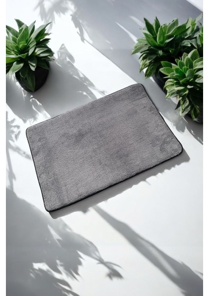 40 x 60 cm Banyo Paspası Gri Overloklu 1 Adet