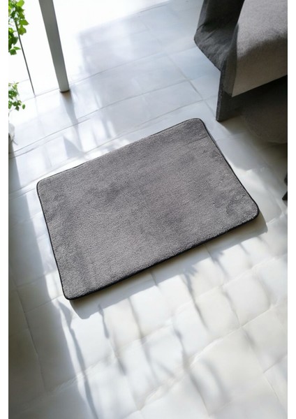 40 x 60 cm Banyo Paspası Gri Overloklu 1 Adet