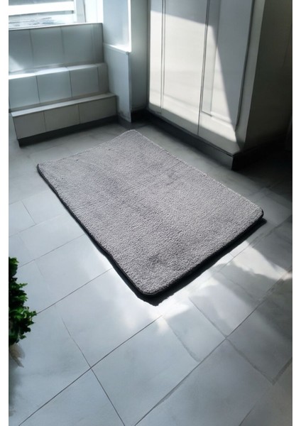 40 x 60 cm Banyo Paspası Gri Overloklu 1 Adet