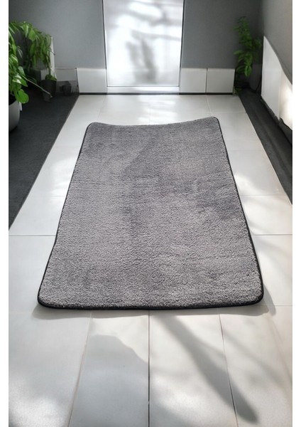 40 x 60 cm Banyo Paspası Gri Overloklu 1 Adet