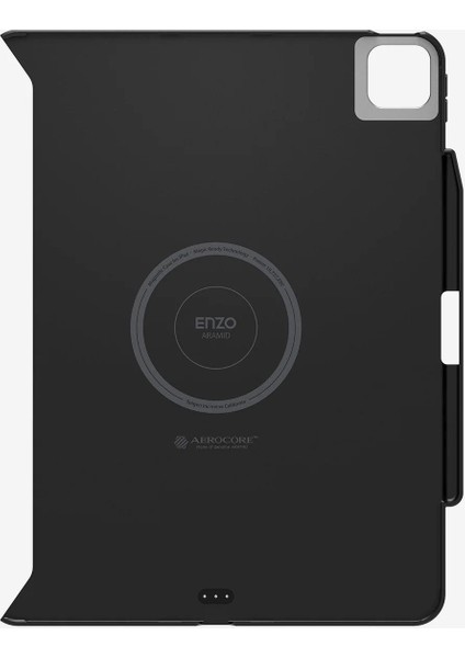 Apple iPad Air 13" M3 (2025) / M2 (2024) Kılıf Enzo Aramid OneTap Metal Ring MagFit Black - ACS07670