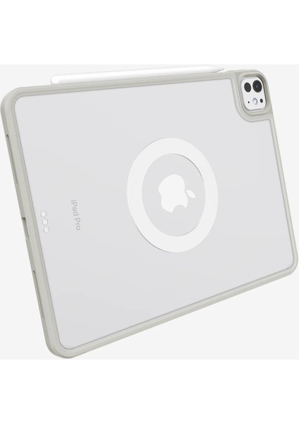 iPad Pro 11" (2024) Kılıf Air Skin Pro Onetap Metal Ring Magfit Gray - ACS08490
