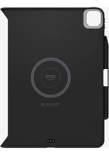 Apple iPad Pro 11" (2024) Kılıf Enzo Aramid Onetap Metal Ring Magfit Black - ACS07019