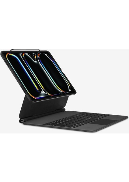 Apple iPad Pro 11" (2024) Kılıf Enzo Aramid Onetap Metal Ring Magfit Black - ACS07019