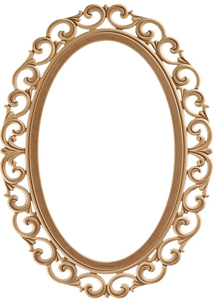 Hanak 110’LÜK Oval Ayna Cilasız Ham Ahşap