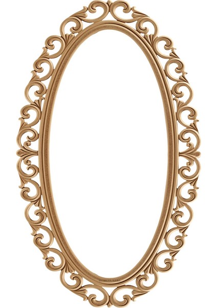 Hanak 140’LIK Oval Ayna Cilasız Ham Ahşap