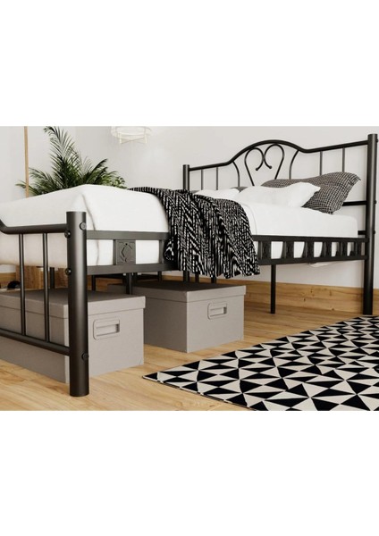 Orkide Çift Kişilik Ferforje Siyah Metal Karyola 180 x 200 modelleri