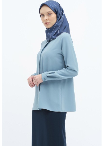Kadın / Kız Mavi Gömlek (Model Kodu: 242GO9008STB.1 )