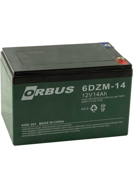 KIJO 12 Volt 14 Amper Elektrikli Bisiklet Aküsü (150x97x95 Mm)