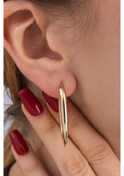 14 Ayar Altın Bombeli Oval Küpe fiyatları