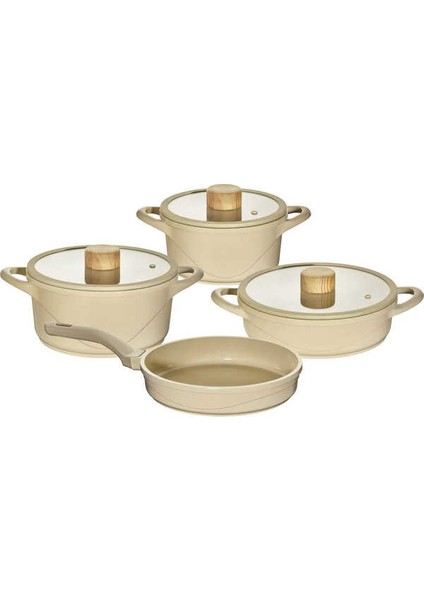 7 Parça Seramik Set Fildişi 12050